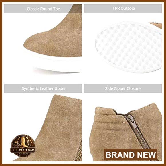 Platform Wedge Sneaker Ankle Booties with Zipper Closure - Picture 3 of 7